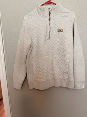 The Black Dog Women’s Quilted Half-Zip Sweater - Light Gray